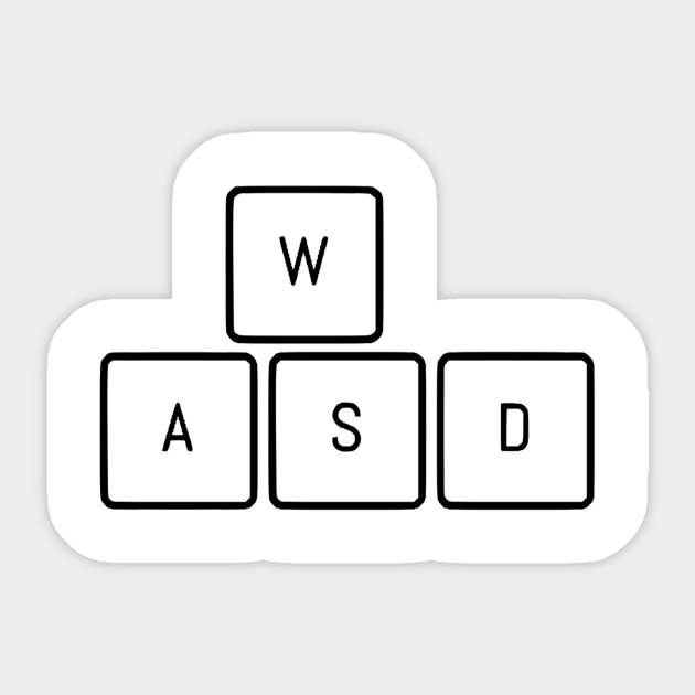 WASD Keys Gamer Sticker TeePublic